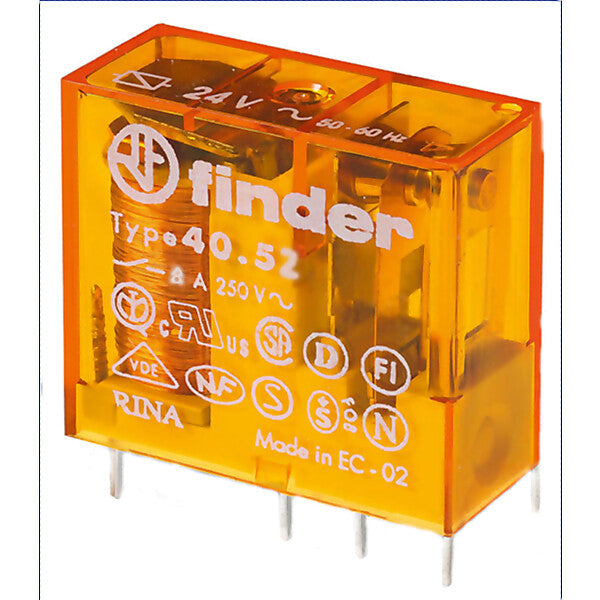 Finder Steck/Printrel.230VAC2W 8A Raster 5mm Gold-K. 40.52.8.230.5000